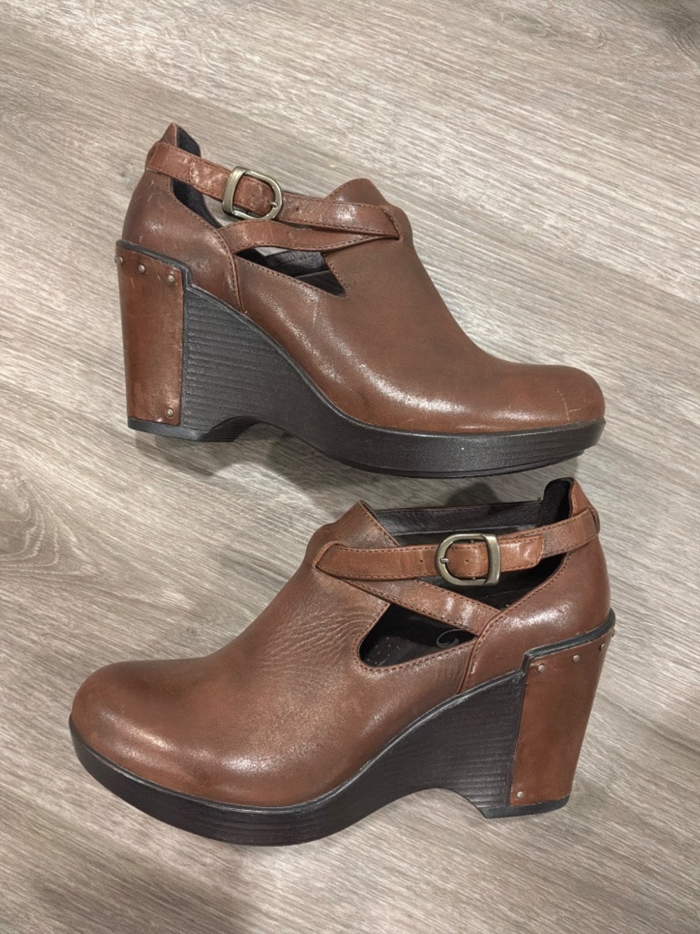 Dansko Franka Leather Wedge 38 GUC - Picture 7 of 9